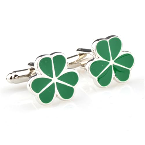 Manschettenknöpfe Fashion Designs Clover Leaf Cufflink Cuff Link 1 Pair(Color-03) von EXKURPOO