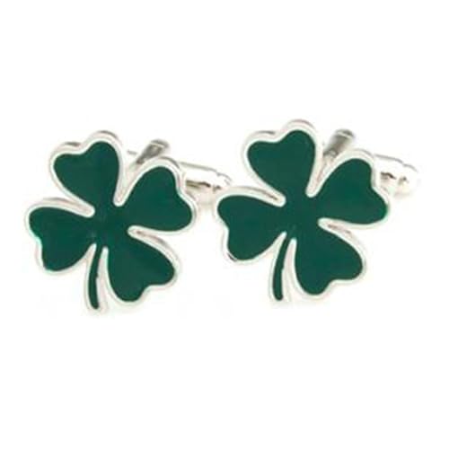 Manschettenknöpfe Fashion Designs Clover Leaf Cufflink Cuff Link 1 Pair(Color-08) von EXKURPOO