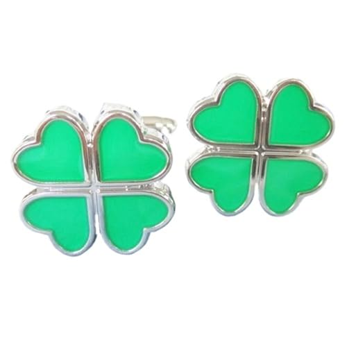 Manschettenknöpfe Fashion Designs Clover Leaf Cufflink Cuff Link 1 Pair(Color-17) von EXKURPOO