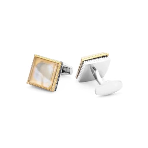 Manschettenknöpfe Fashion High-end Geometric Crystal Cufflinks for Men's Business Banquet French Shirts(Silver color-08) von EXKURPOO
