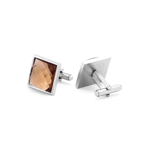 Manschettenknöpfe Fashion High-end Geometric Crystal Cufflinks for Men's Business Banquet French Shirts(Silver color-10) von EXKURPOO