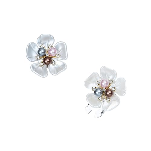 Manschettenknöpfe Imitation Shell Pearl Five Petal Flower Shirt Sleeve Button Elegant Copper Cufflinks(SKU1) von EXKURPOO
