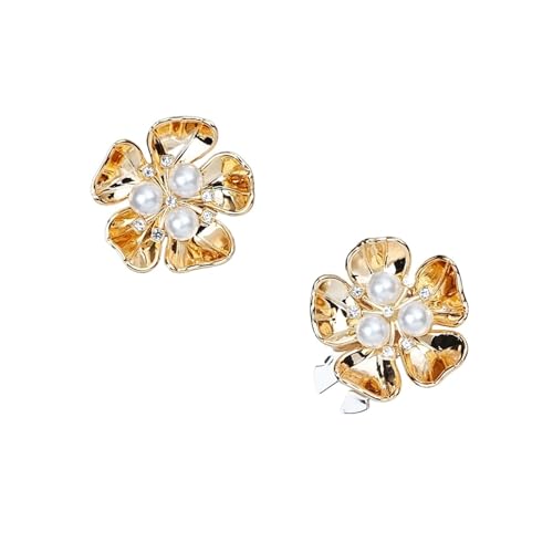 Manschettenknöpfe Imitation Shell Pearl Five Petal Flower Shirt Sleeve Button Elegant Copper Cufflinks(SKU8) von EXKURPOO