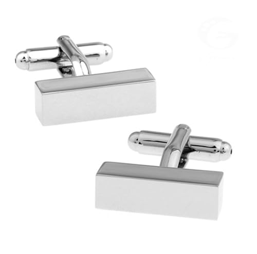 Manschettenknöpfe Men's Bar Cufflinks Brass Material Silver Color Engravable Design Cuff Manschettenknöpfe Men's Bar Cufflinks Brass Material Silver Color Engravable Design Cuff von EXKURPOO
