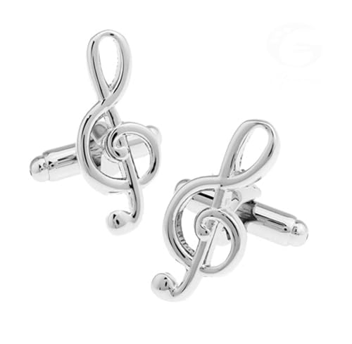 Manschettenknöpfe Men's Music Note Cuff Links Copper Material Golden Color Music Design(Color1) von EXKURPOO