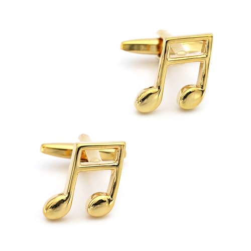 Manschettenknöpfe Men's Music Note Cuff Links Copper Material Golden Color Music Design(Color3) von EXKURPOO