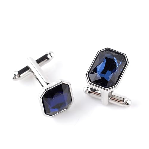 Manschettenknöpfe Mens Cufflinks For Shirts Fashion Cuff Colorful Suits Blue Red Buckle Pink Silvery Cufflinks(Blue) von EXKURPOO