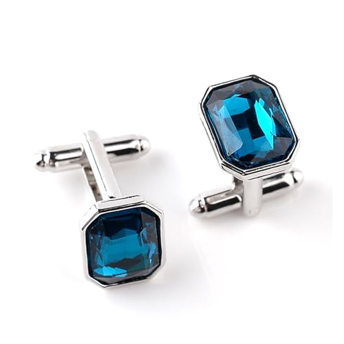 Manschettenknöpfe Mens Cufflinks For Shirts Fashion Cuff Colorful Suits Blue Red Buckle Pink Silvery Cufflinks(Green) von EXKURPOO