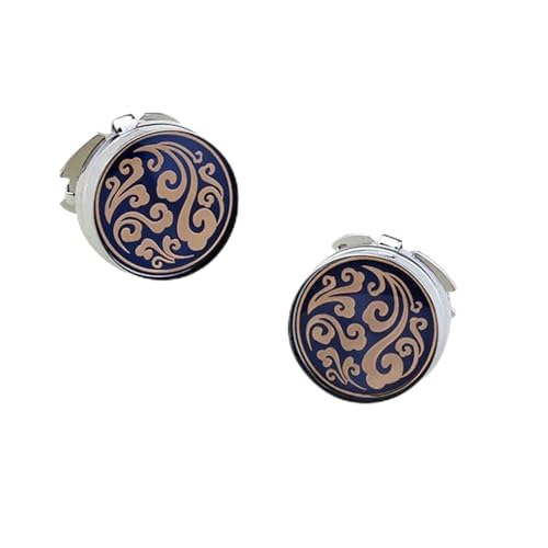 Manschettenknöpfe Round Cufflinks High-end Simple Neutral American Style Shirts Formal Wear Exhibitions(Style C) von EXKURPOO