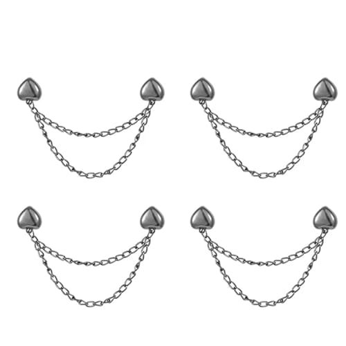 Schal Clips 4 Stück Multifunktions-Magnetknopf-Clips aus Metall mit Kette for Befestigen des Saums langer Hosenbeine von Strickjacken(Color-03) von EXKURPOO