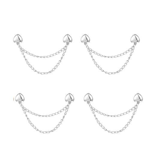 Schal Clips 4 Stück Multifunktions-Magnetknopf-Clips aus Metall mit Kette for Befestigen des Saums langer Hosenbeine von Strickjacken(Color-04) von EXKURPOO