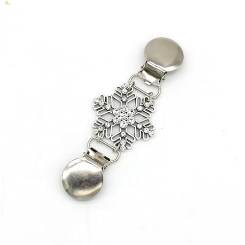 Schal Clips Pullover Strickjacke Clip Brosche Pin Corsage Metall Silber Farbe Zurück Mode Ente Verschluss Kleidung Decor(Type 2) von EXKURPOO