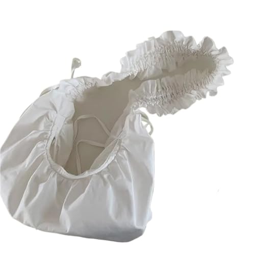 Schultertasche Designer Plissee Damen Umhängetasche Einfarbig Große Kapazität Geldbörse Einfache Umhängetaschen for Mädchen(White) von EXKURPOO