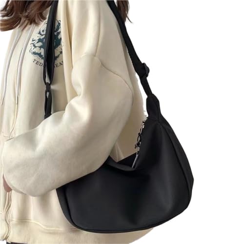 Schultertasche Umhängetaschen Damen Solide All-Match Einfache Multifunktionshandtaschen Große Kapazität Umhängetaschen(Black) von EXKURPOO