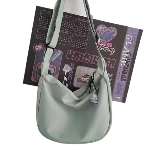 Schultertasche Umhängetaschen Damen Solide All-Match Einfache Multifunktionshandtaschen Große Kapazität Umhängetaschen(Green) von EXKURPOO