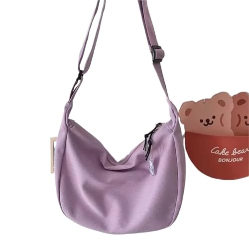 Schultertasche Umhängetaschen Damen Solide All-Match Einfache Multifunktionshandtaschen Große Kapazität Umhängetaschen(Purple) von EXKURPOO