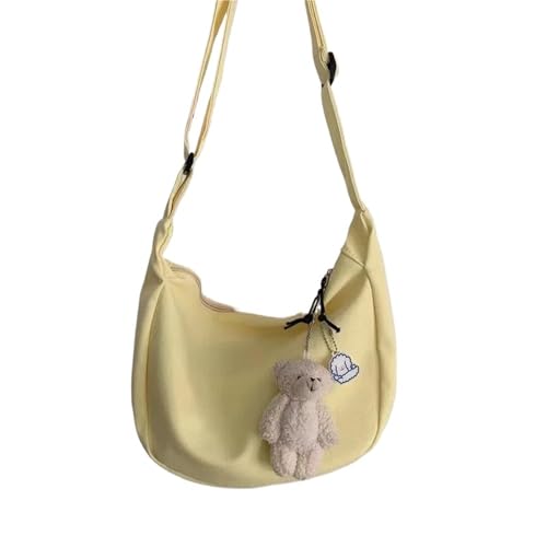 Schultertasche Umhängetaschen Damen Solide All-Match Einfache Multifunktionshandtaschen Große Kapazität Umhängetaschen(Yellow) von EXKURPOO