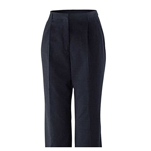 EXNER Anzughose, Tuchhose, Hüfthose, Kostümhose, mit Bundfalte, Damen für Büro, Office, Beruf, Arbeit, Farbe Navy, Größe 40 von EXNER