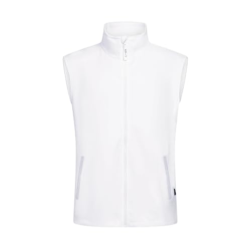 EXNER Herren-Fleeceweste, Ärmellos, Stehkragen, Seiteneingrifftaschen, Zipper, weiß, Größe 4XL von EXNER