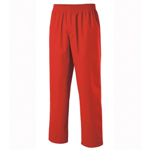 EXNER Medizinische OP-Schlupfhose, Pflege-Hose, Arbeitshose, Unisex für Herren und Damen in Medizin, Krankenpflege, Altenpflege, SPA, Wellnes, Kosmetik, Farbe rot, Größe 5XL von EXNER