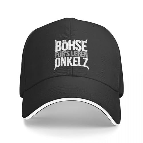 Baseballkappe aus neutraler Reiner Baumwolle für Atmungsaktivität Sonnenschutz Bohse Onkelz Rock Baseballkappen Mode Ge Music Sandwich Cap Unisex-Stil Atmungsaktive Papa-Mütze Aktivitäten Geschenk von EXOTUF