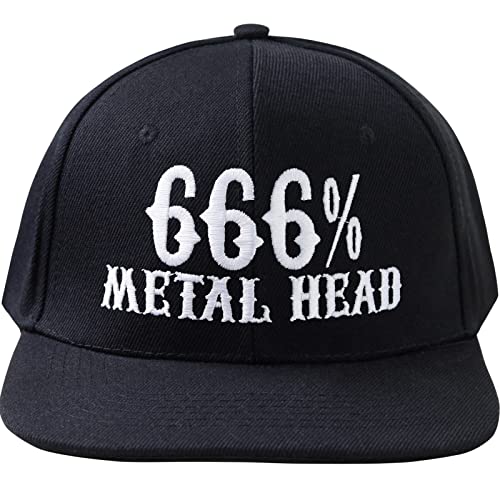 Cap Heavy Metal Kappe mit Stickerei 666% Metal Head | Unisex Kappe | Snapback mit Verschluss verstellbar | Outdoor Sport Freizeit Basecap | Baseball Kappe in Einheitsgröße von EXPRESS-STICKEREI