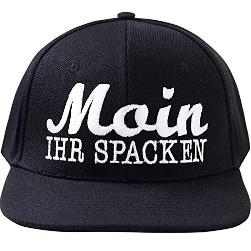 Lustige Kappe mit Spruch Moin Ihr Spacken - Kappe Verstellbare Urban Basecap - Hochwertige Schildkappe - Baseball Kappe - Snapback Kappe mit Verschluss - Einheitsgröße von EXPRESS-STICKEREI
