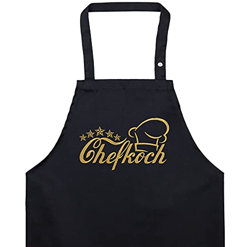 EXPRESS-STICKEREI BBQ Grillschürze - Lustige Kochschürze für Grillfans - Verstellbare Latzschürze für Männer/Frauen - Küchenschürze mit Spruch Chefkoch - Kochschürze von EXPRESS-STICKEREI