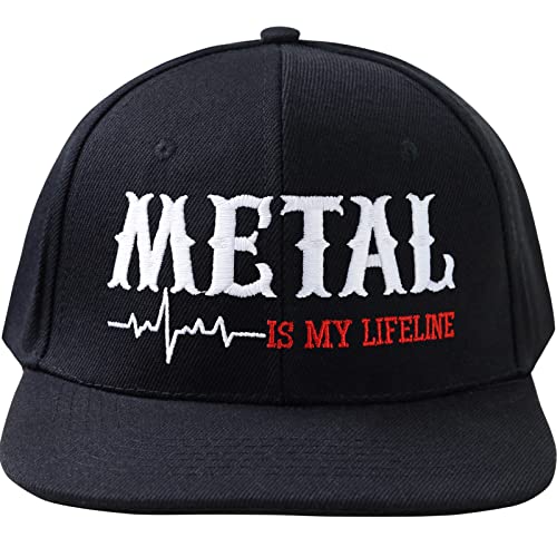 EXPRESS-STICKEREI Lustige Kappe mit Spruch Metal is My Lifeline - Kappe Verstellbare Urban Basecap - Hochwertige Schildkappe - Baseball Kappe - Snapback Kappe mit Verschluss - Einheitsgröße von EXPRESS-STICKEREI