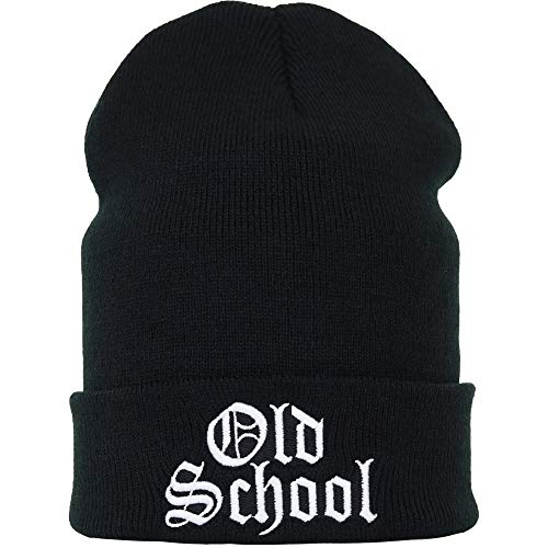 EXPRESS-STICKEREI Haube mit Spruch Old School - Strickmütze - Beanie für Damen und Herren - Warme Wintermütze mit Spruch - Lustige Strickmütze - Unisex Wollmütze von EXPRESS-STICKEREI