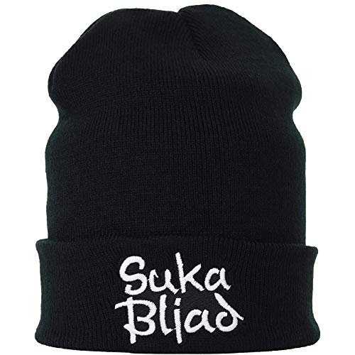 EXPRESS-STICKEREI Haube mit Spruch Suka Bljad - Strickmütze - Beanie für Damen und Herren - Warme Wintermütze mit Spruch - Lustige Strickmütze - Unisex Wollmütze von EXPRESS-STICKEREI