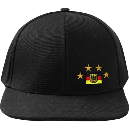 EXPRESS-STICKEREI Kappe mit Deutschland Flagge EM Deutschland Fußballfan Fanartikel | Sport Freizeit Basecap | Outdoor Cap mit Verschluss verstellbare Snapback | Fußball | Einheitsgröße von EXPRESS-STICKEREI