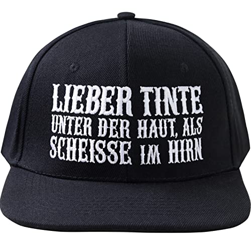 EXPRESS-STICKEREI Lustige Kappe Mit Spruch Lieber Tinte Unter der Haut als Scheisse im Hirn - Verstellbare Urban Basecap - Schildkappe - Baseball Snapback - Einheitsgröße EXPRESS-STICKEREI Lustige Kappe Mit Spruch Lieber Tinte Unter der Haut als Scheisse im Hirn - Verstellbare Urban Basecap - Schildkappe - Baseball Snapback - Einheitsgröße von EXPRESS-STICKEREI