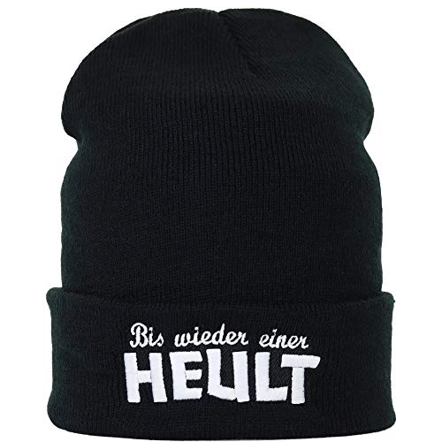 EXPRESS-STICKEREI Lustige Strickmütze - Warme Wintermütze mit Spruch Bis Wieder Einer heult - Heavy Metal Beanie für Damen und Herren - Unisex Wollmütze - Haube mit Spruch von EXPRESS-STICKEREI