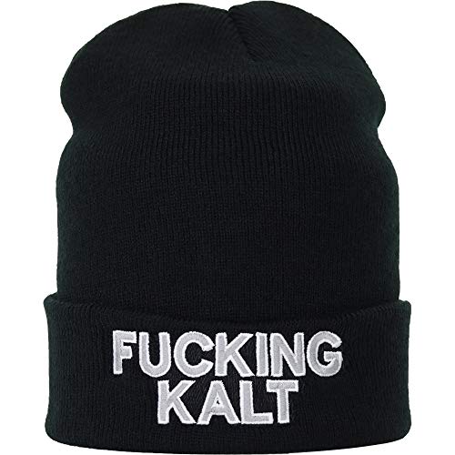 EXPRESS-STICKEREI Lustige Strickmütze - Warme Wintermütze mit Spruch Fucking kalt - Beanie für Damen und Herren - Unisex Wollmütze - Haube mit Spruch von EXPRESS-STICKEREI