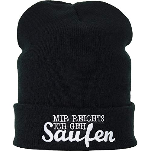 EXPRESS-STICKEREI Lustige Strickmütze - Warme Wintermütze mit Spruch Mir reichts ich GEH Saufen - Festival Beanie für Damen und Herren - Unisex Wollmütze - Haube mit Spruch von EXPRESS-STICKEREI