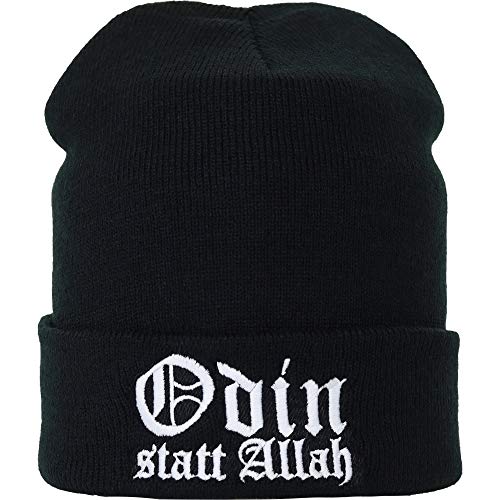 EXPRESS-STICKEREI Lustige Strickmütze - Warme Wintermütze mit Spruch Odin statt Allah - Wikinger Beanie für Damen und Herren - Unisex Wollmütze - Haube mit Spruch von EXPRESS-STICKEREI