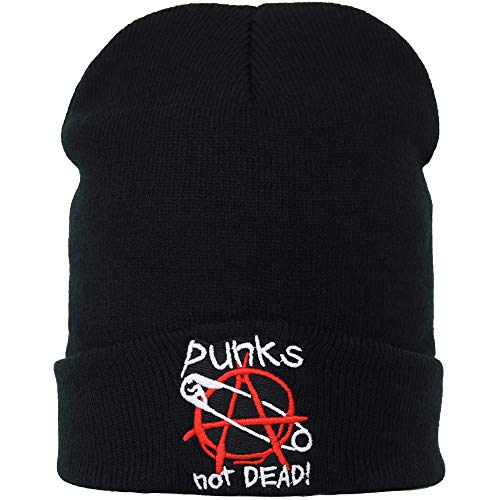 EXPRESS-STICKEREI Lustige Strickmütze - Warme Wintermütze mit Spruch Punks Are not Dead - Beanie für Damen und Herren - Unisex Wollmütze - Haube mit Spruch von EXPRESS-STICKEREI