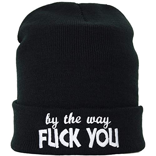 EXPRESS-STICKEREI Lustige Strickmütze - Warme Wintermütze mit Spruch by The Way... Fuck You - Beanie für Damen und Herren - Unisex Wollmütze - Haube mit Spruch von EXPRESS-STICKEREI