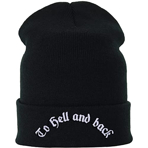 EXPRESS-STICKEREI Lustige Strickmütze - Warme Wintermütze mit Spruch to hell and Back - Beanie für Damen und Herren - Unisex Wollmütze - Heavy Metal Haube mit Spruch von EXPRESS-STICKEREI
