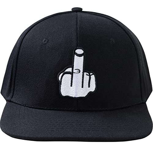 EXPRESS-STICKEREI Snapback mit Motiv Mittelfinger | verstellbare Unisex Cap | Kappe mit Verschluss | Outdoor Basecap für Sport & Freizeit | Baseball Kappe Männer Frauen | Einheitsgröße von EXPRESS-STICKEREI