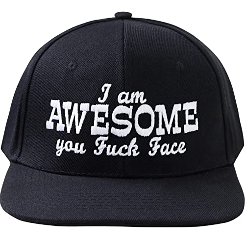 EXPRESS-STICKEREI Snapback schwarz I am Awesome | verstellbare Unisex Cap | Kappe mit Verschluss | Outdoor Basecap für Sport & Freizeit | Baseball Kappe Männer Frauen | Einheitsgröße von EXPRESS-STICKEREI