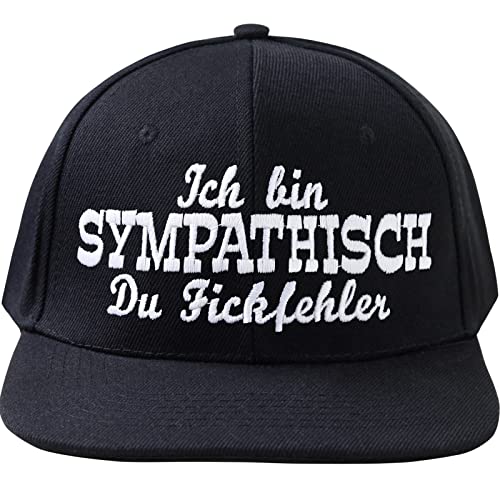 EXPRESS-STICKEREI Lustige Kappe Mit Spruch Ich Bin Sympathisch Du Fi**Fehler - Verstellbare Urban Basecap - Hochwertige Schildkappe - Baseball Snapback Mit Verschluss - Einheitsgröße von EXPRESS-STICKEREI