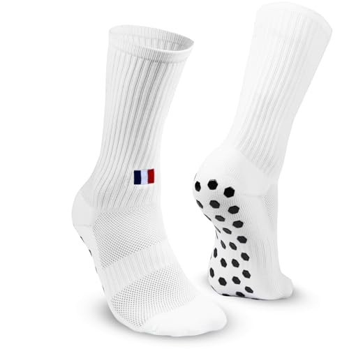 EXPRESS-STICKEREI Sportsocken Fußballsocken mit Landesflagge | Anti Rutsch Socken mit Frankreich Flagge | 1 Paar Grip Socken atmungsaktiv Fussball Socken bestickt | 39-45 von EXPRESS-STICKEREI