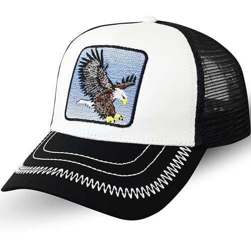 EXPRESS-STICKEREI Trucker-Kappe - The Farm Netzkappe Mesh Cap Snapback verstellbare Kappe Sport Cap Urban Basecap Baseball Kappe mit Verschluss (DE/NL/SE/PL, Alphanumerisch, Einheitsgröße, Eagle Cap) von EXPRESS-STICKEREI