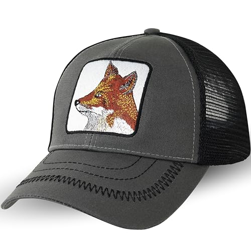 EXPRESS-STICKEREI Trucker-Kappe - The Farm Netzkappe Mesh Cap Snapback verstellbare Kappe Sport Cap Urban Basecap Baseball Kappe mit Verschluss (DE/NL/SE/PL, Alphanumerisch, Einheitsgröße, Grau) von EXPRESS-STICKEREI