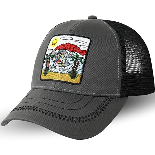 EXPRESS-STICKEREI Trucker Kappe mit Motiv - Verstellbare Urban Basecap - Hochwertige Schildkappe - Baseball Kappe - Surfer Snapback Kappe mit Verschluss - Surfer Motiv - Einheitsgröße von EXPRESS-STICKEREI