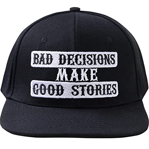 EXPRESS-STICKEREI Verstellbare Urban Basecap - Lustige Kappe Mit Spruch Bad Decisions Make Good Stories - Hochwertige Schildkappe - Baseball Snapback Mit Verschluss - Einheitsgröße von EXPRESS-STICKEREI