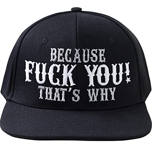 EXPRESS-STICKEREI Verstellbare Urban Basecap - Lustige Kappe mit Spruch Because Fuck You! That's Why - Hochwertige Schildkappe - Baseball Kappe - Snapback Kappe mit Verschluss - Einheitsgröße EXPRESS-STICKEREI Verstellbare Urban Basecap - Lustige Kappe mit Spruch Because Fuck You! That's Why - Hochwertige Schildkappe - Baseball Kappe - Snapback Kappe mit Verschluss - Einheitsgröße von EXPRESS-STICKEREI