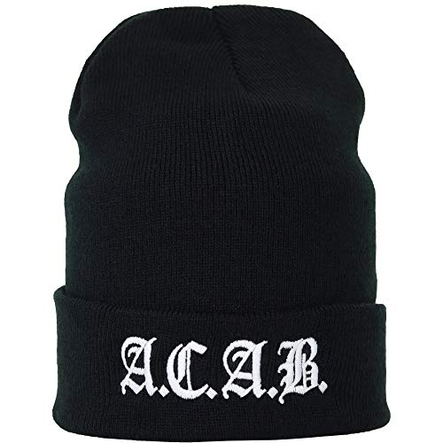 Lustige Strickmütze - Warme Wintermütze mit Spruch A C A B - Biker Beanie für Damen und Herren - Unisex Wollmütze Seemannsmütze - Beanie Haube mit Spruch von EXPRESS-STICKEREI